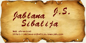Jablana Šibalija vizit kartica